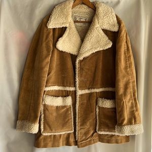 Barry Williams Ranch Coat. Good Condition, Fleece & Brushed Corduroy. 70’s
